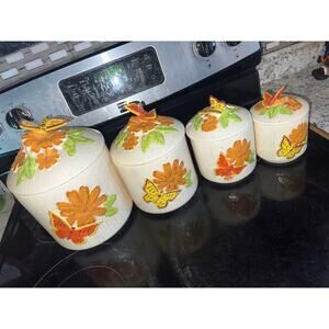 Handmade butterfly canisters